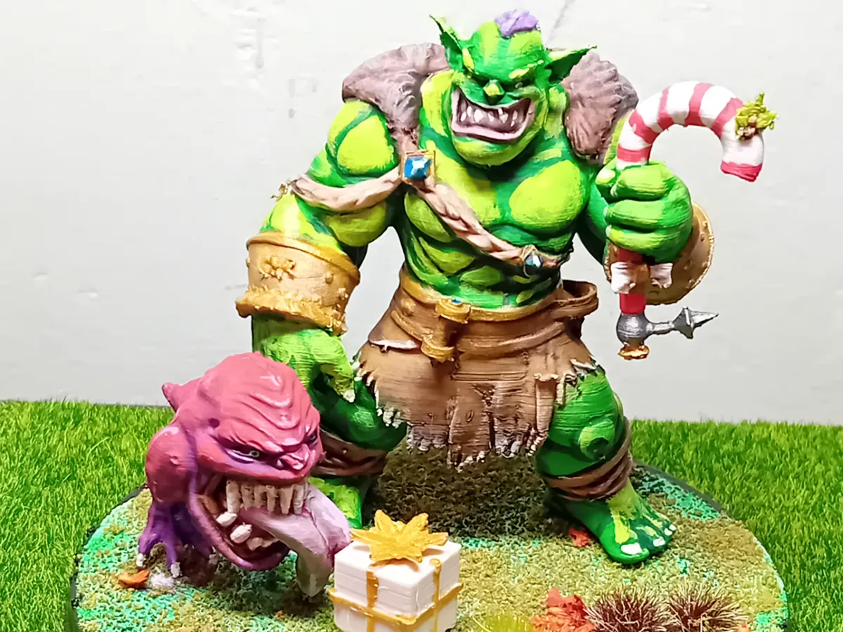 Christams orc -Candy cane festive ork - 75 mm