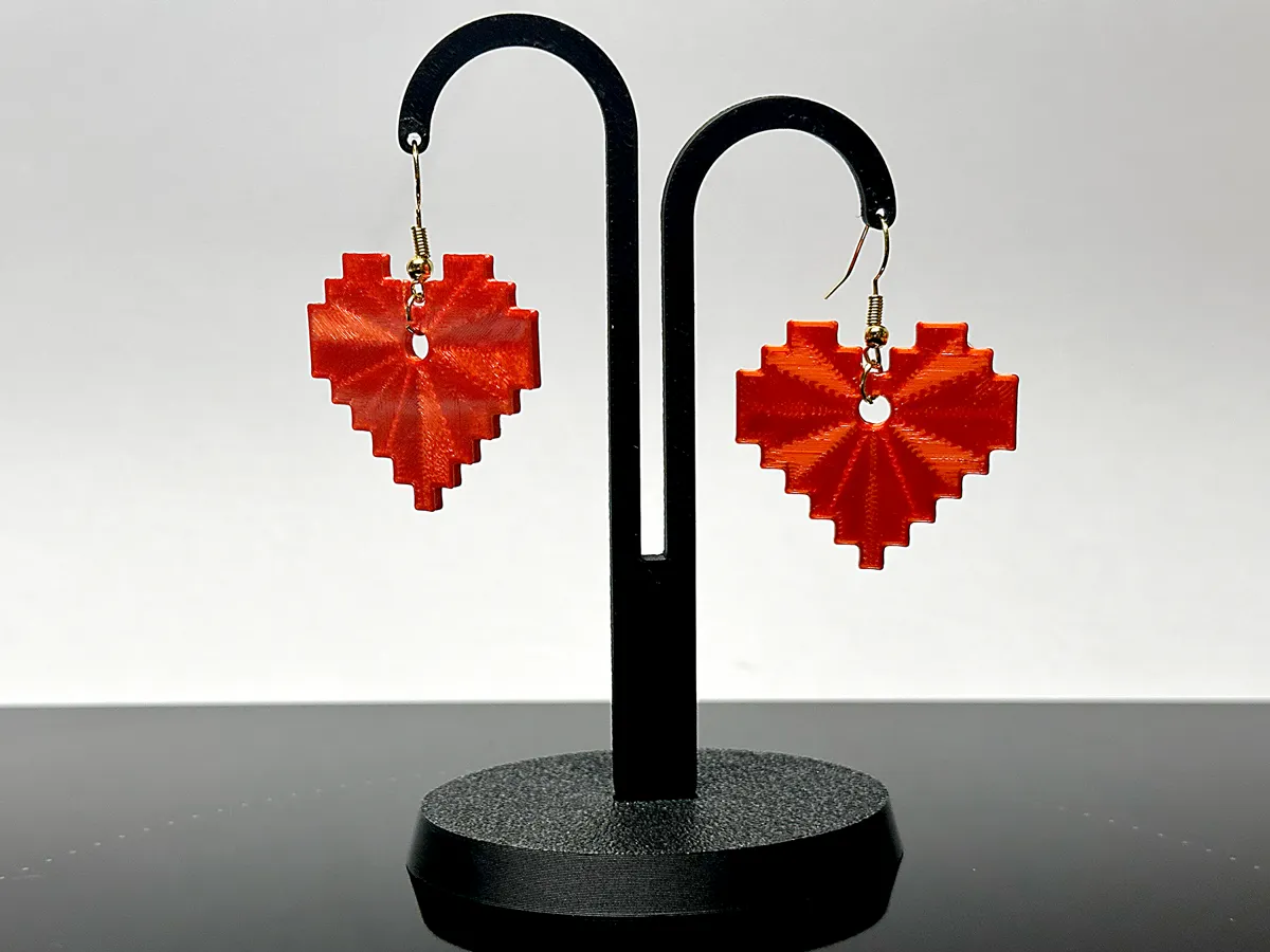 Pixel Heart Earrings - Tiny Bits of Love, photo 3 of 4 - Pixel Heart Earrings - Tiny Bits of Love Jewellery & Accessories