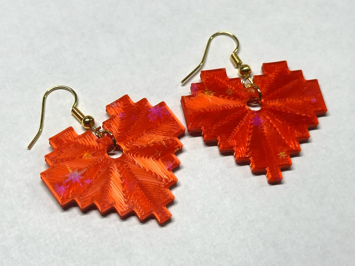 Pixel Heart Earrings - Tiny Bits of Love, photo 4 of 4 - Pixel Heart Earrings - Tiny Bits of Love Jewellery & Accessories