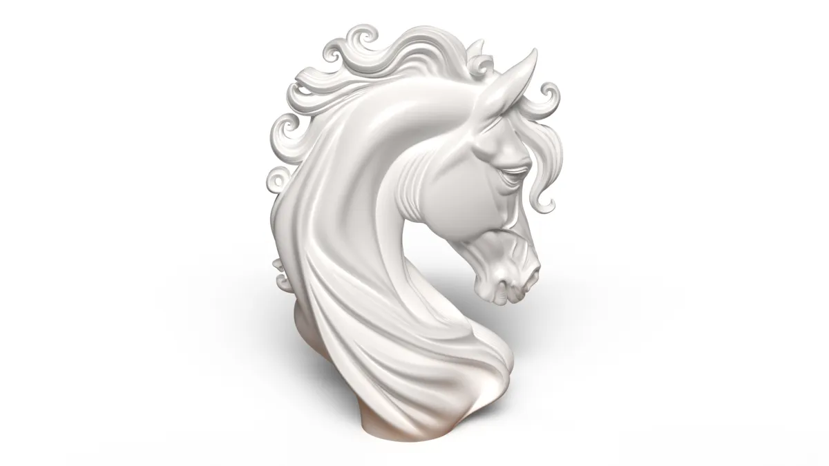 Majestic Horse Bust Sculpture, Modern Desk Art, photo 4 of 4 - Majestic Horse Bust Sculpture, Modern Desk Art Desk & Office