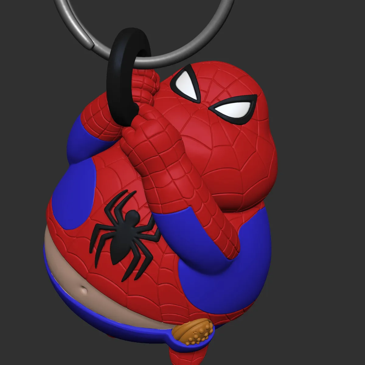 Fatty Spidy Burger Keychain, photo 3 of 4 - Fatty Spidy Burger Keychain Art