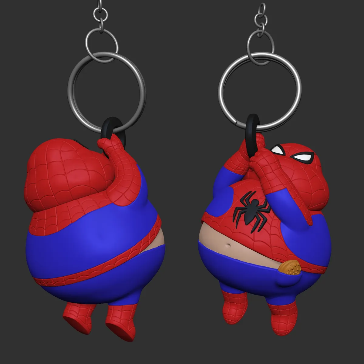 Fatty Spidy Burger Keychain, photo 4 of 4 - Fatty Spidy Burger Keychain Art