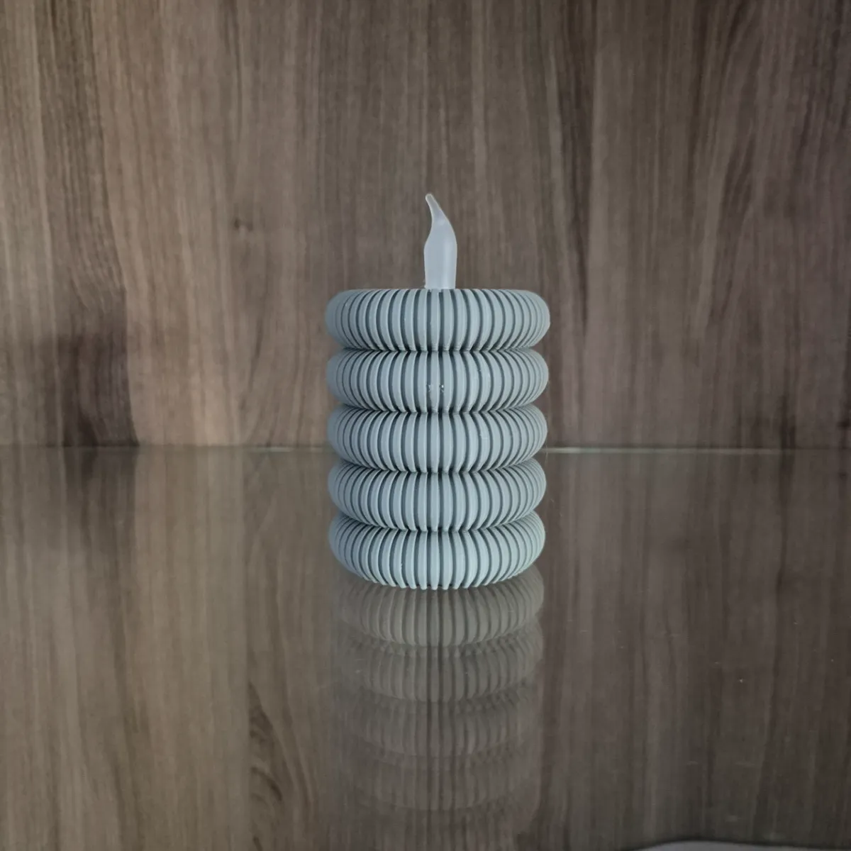 Ribbed Tealight Holder - Modern and Elegant, photo 2 of 2 - Ribbed Tealight Holder - Modern and Elegant Household