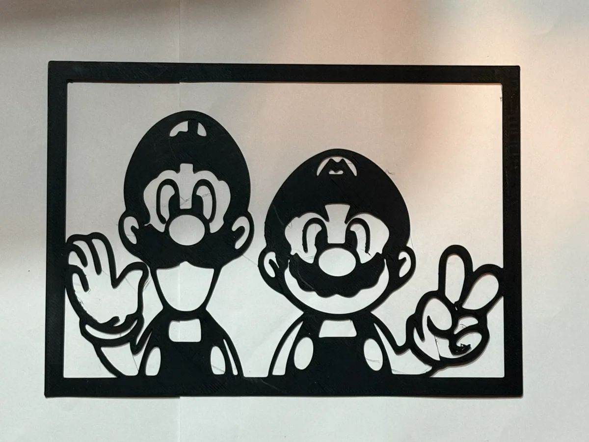 Mario Bros and Luigi silhouette (wall art)