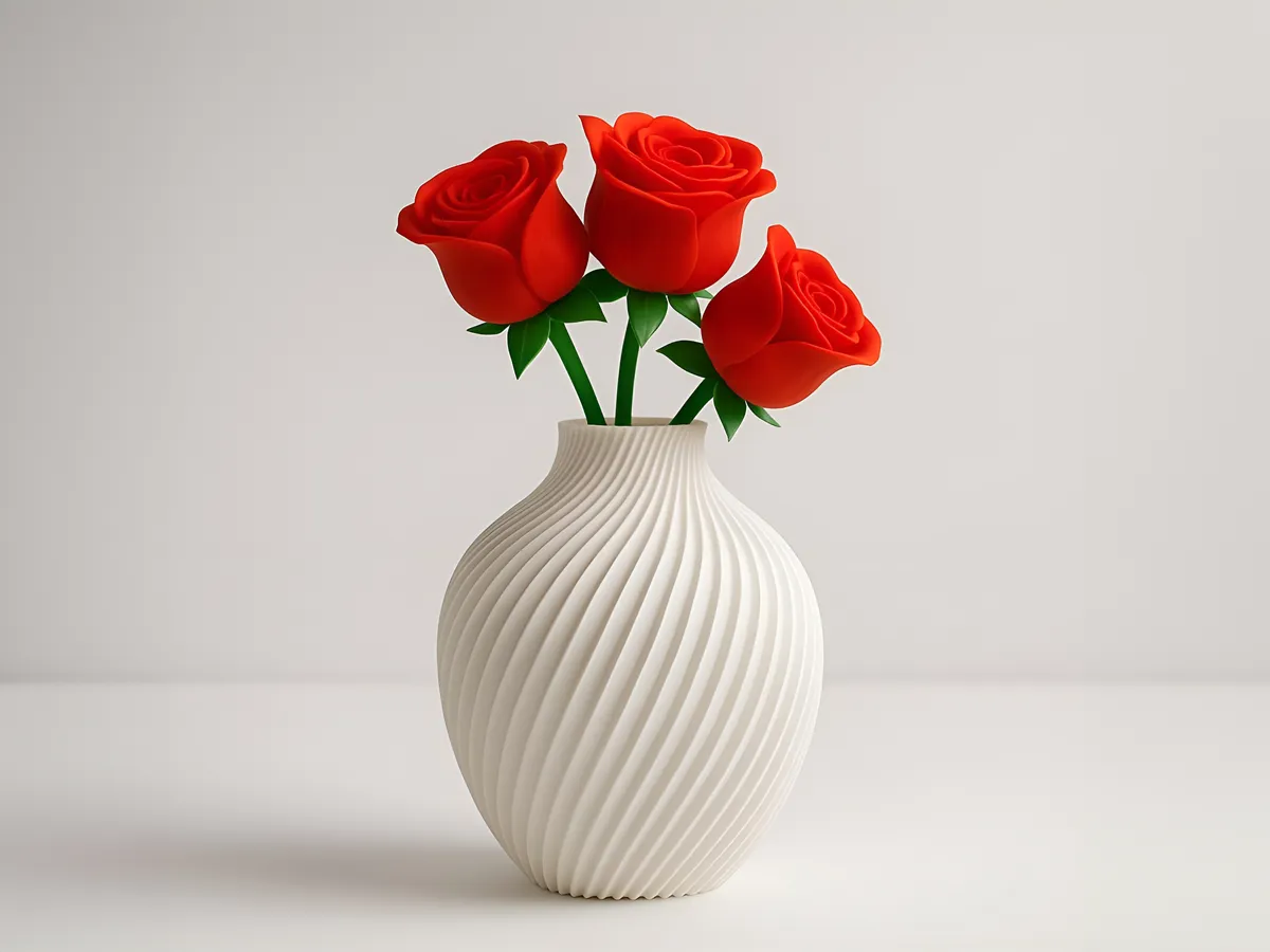 Modern Home Decor Vase, Spiral Flow Design