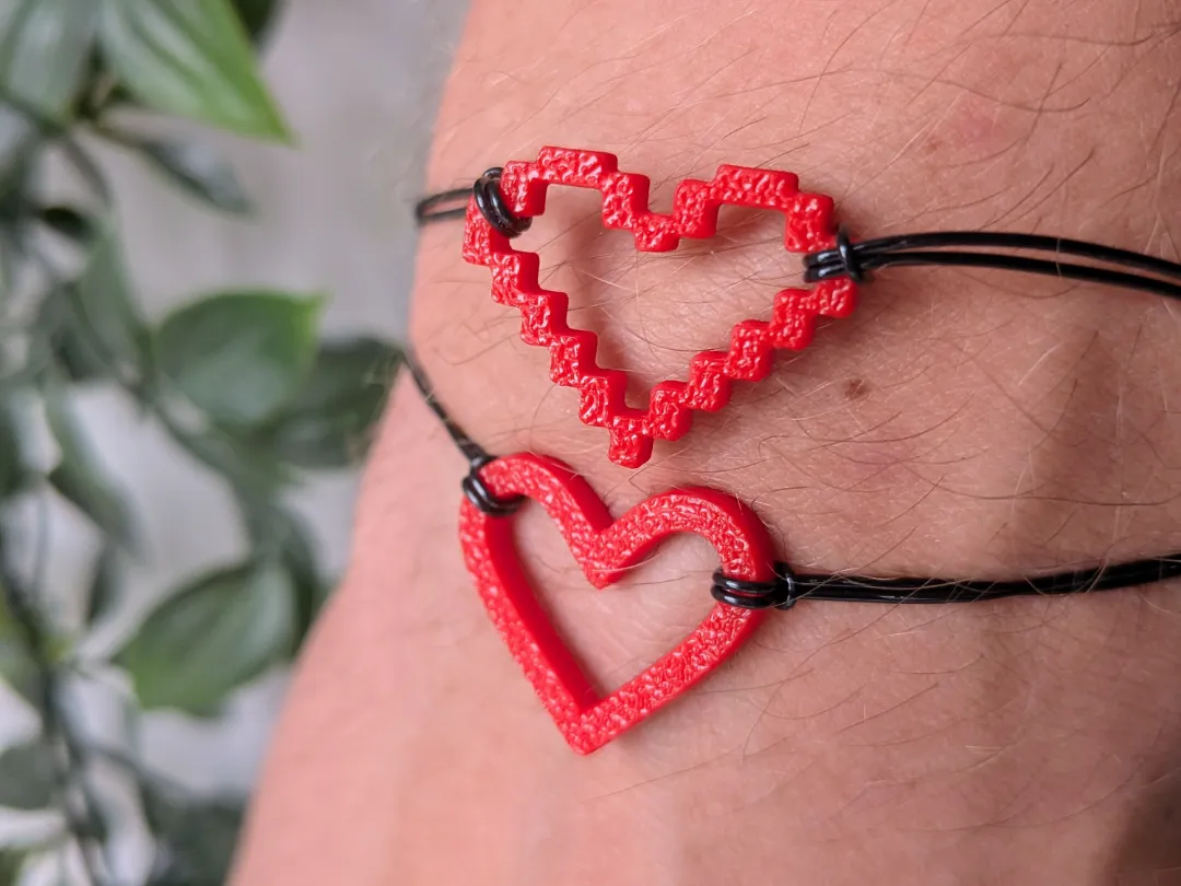 Heart and Pixel Heart Charms