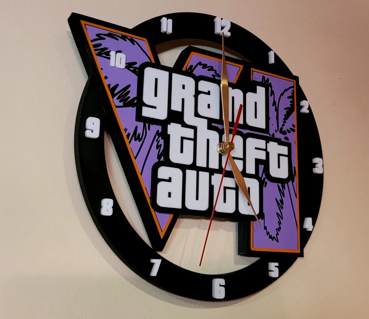 Grand Theft Auto VI Clock, photo 3 of 3 - Grand Theft Auto VI Clock Home Decor Items
