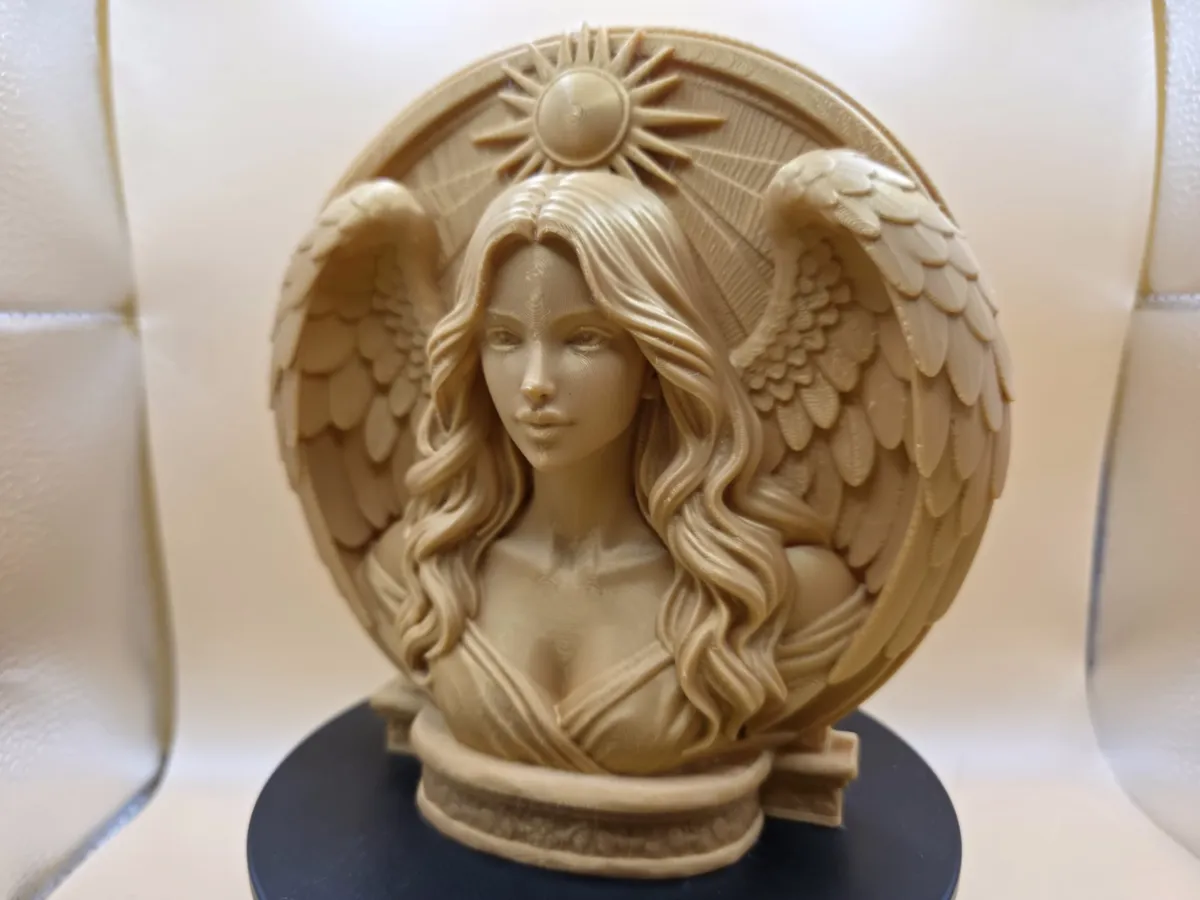 Celestial Angel Wall Relief, Divine Guardian Bust