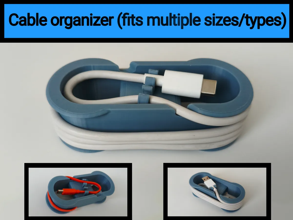Cable organizer - Multiple sizes & types- USB