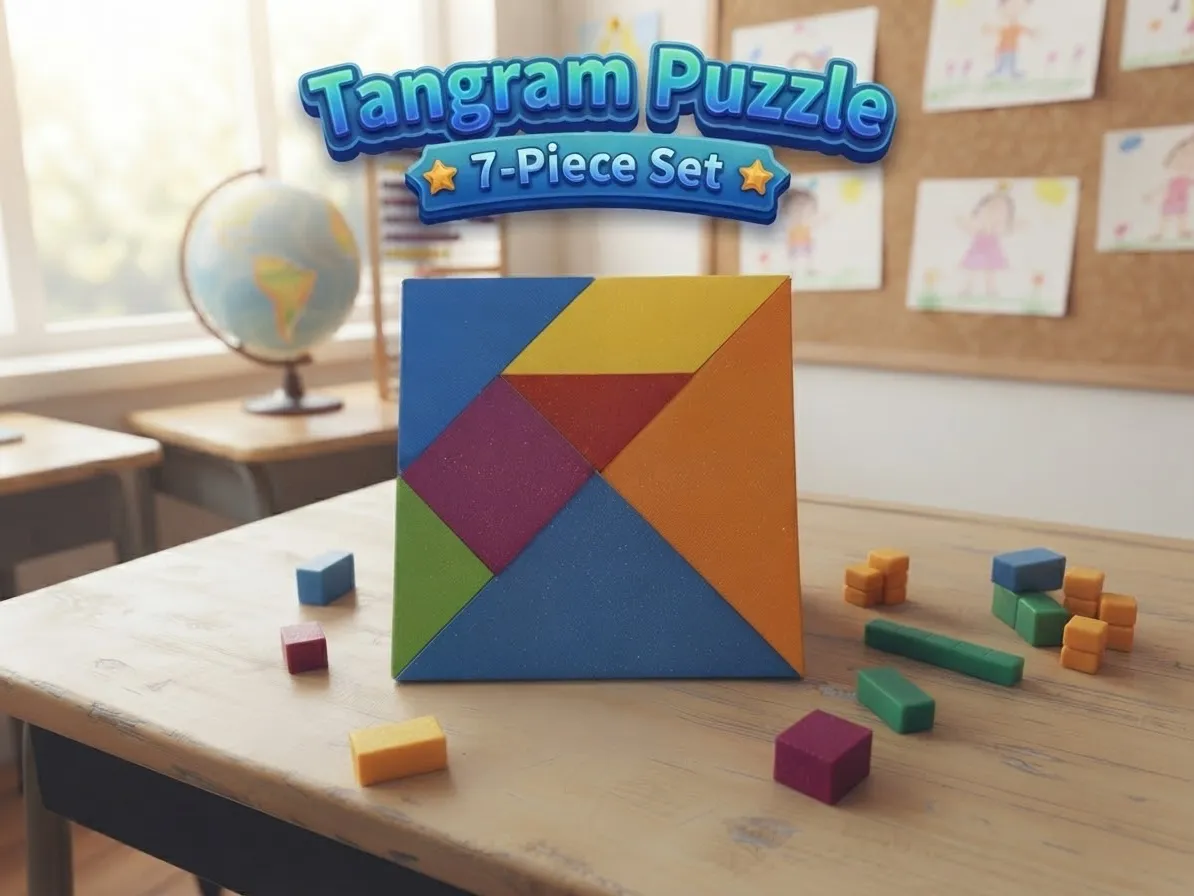 Tangram Puzzle with Custom Storage Box - Tangrams, Tile & Sliding Puzzles, in stock