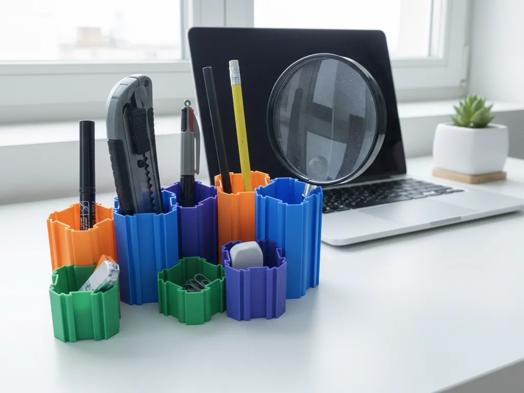 Modular desk organizer pen holder - Rotating & Multi-compartment, in stock in India