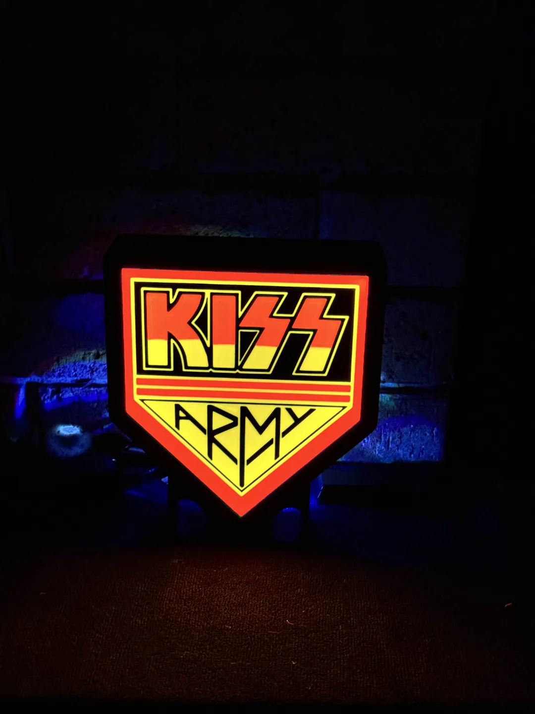 Kiss Army LED light box / Night Light, photo 3 of 3 - Kiss Army LED light box / Night Light Lamps & Lighting