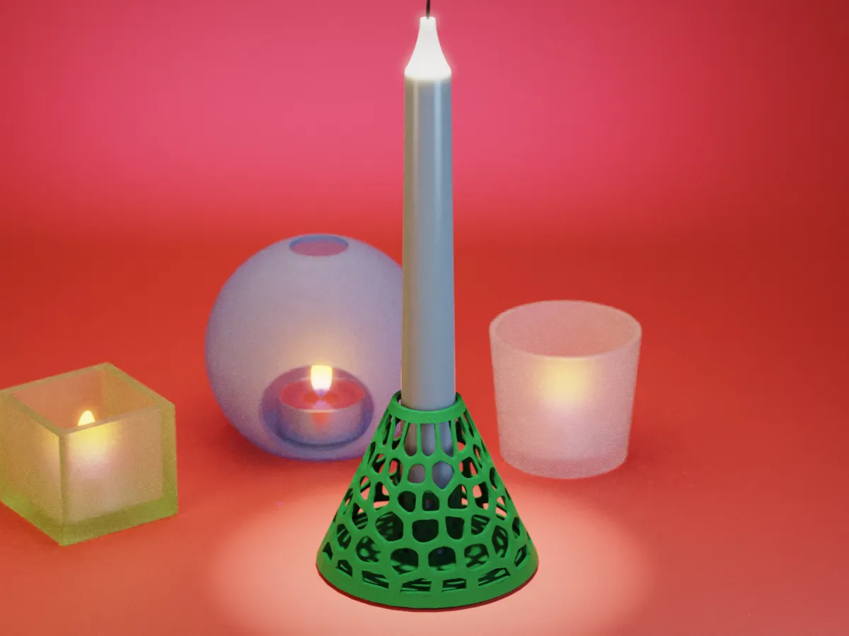 Christmas Tree Voronoi Candle Holder, photo 2 of 2 - Christmas Tree Voronoi Candle Holder Household