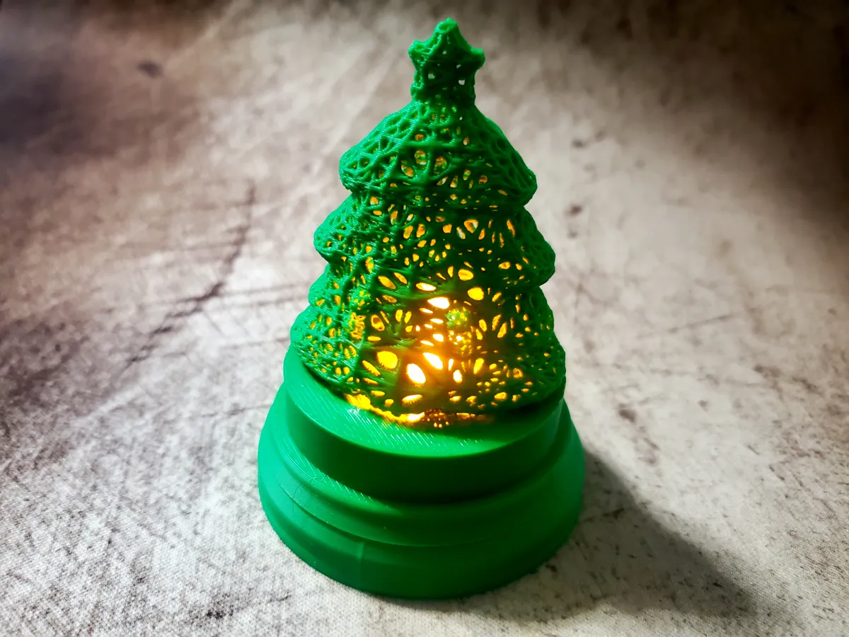 Christmas Tree Tea Light Lamp, photo 2 of 3 - Christmas Tree Tea Light Lamp Home Decor Items