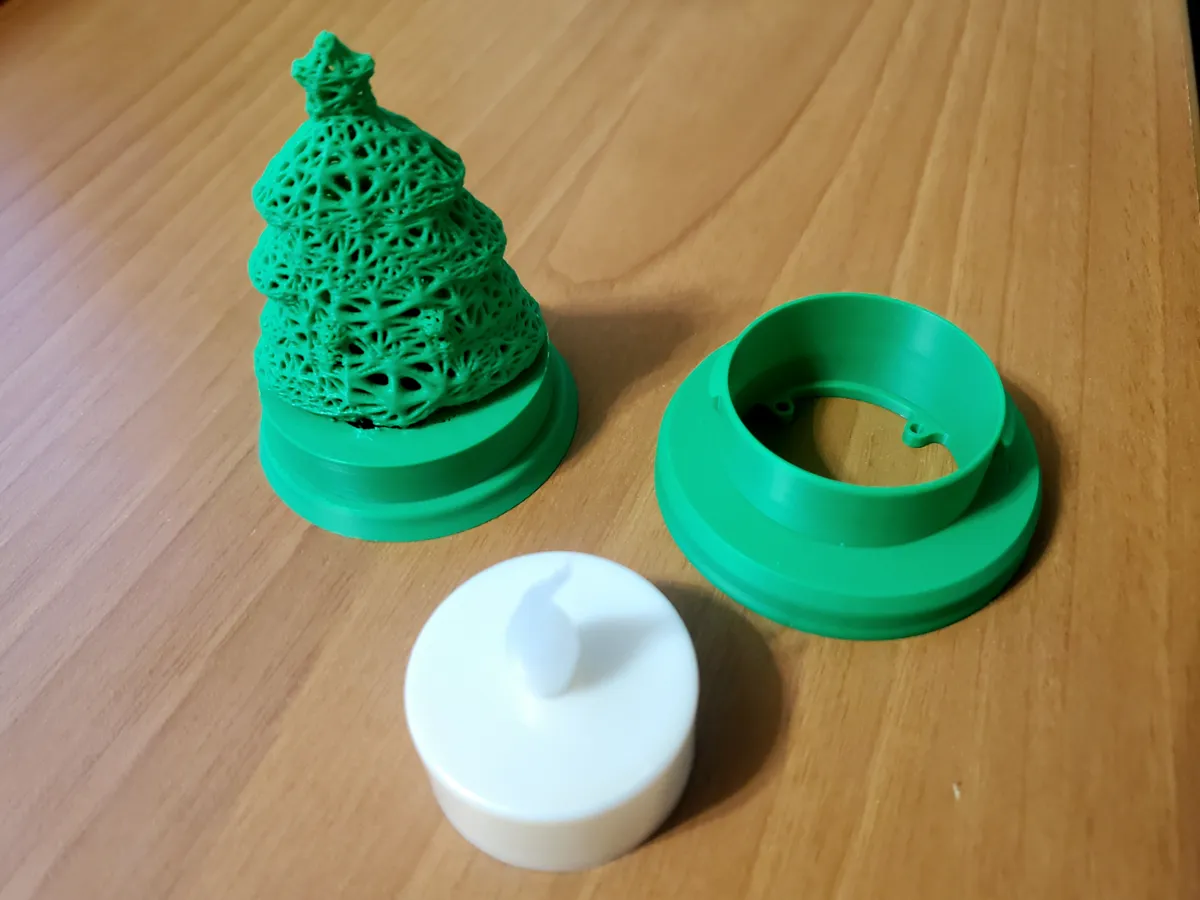 Christmas Tree Tea Light Lamp, photo 3 of 3 - Christmas Tree Tea Light Lamp Home Decor Items