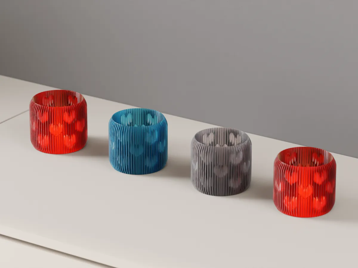 Heart Design LED Tealight Lamp. Under