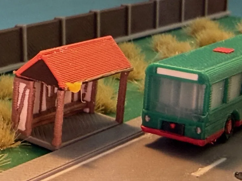 Bus Shelter 2 Timber framework (z-scale) - Buildings & Ruins, in stock in India