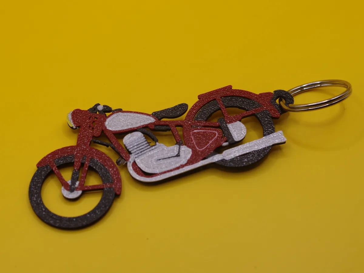 Motorcycle keychain ČZ 150 C - moped - 2D Art, in stock in India
