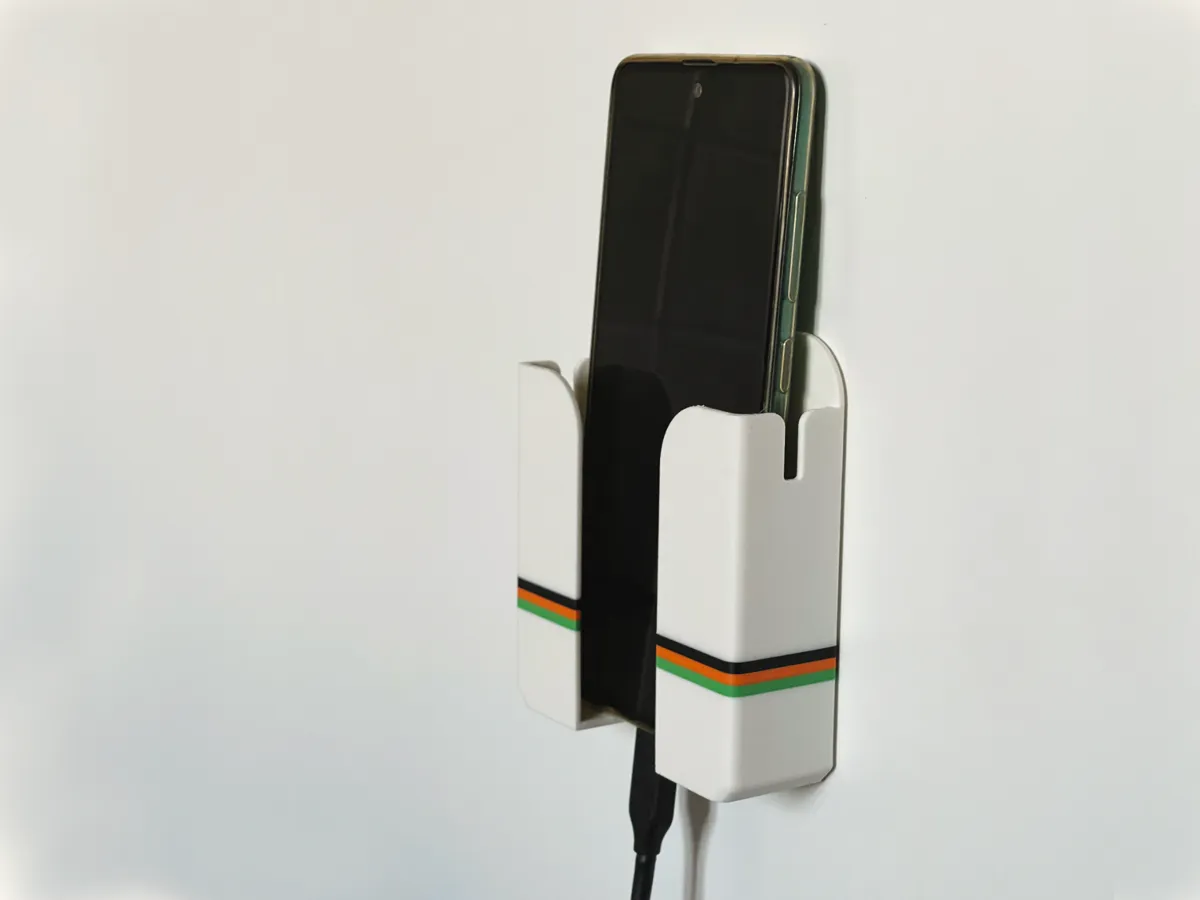 Wall Mounted Phone and Cable Holder, photo 3 of 4 - Wall Mounted Phone and Cable Holder Household
