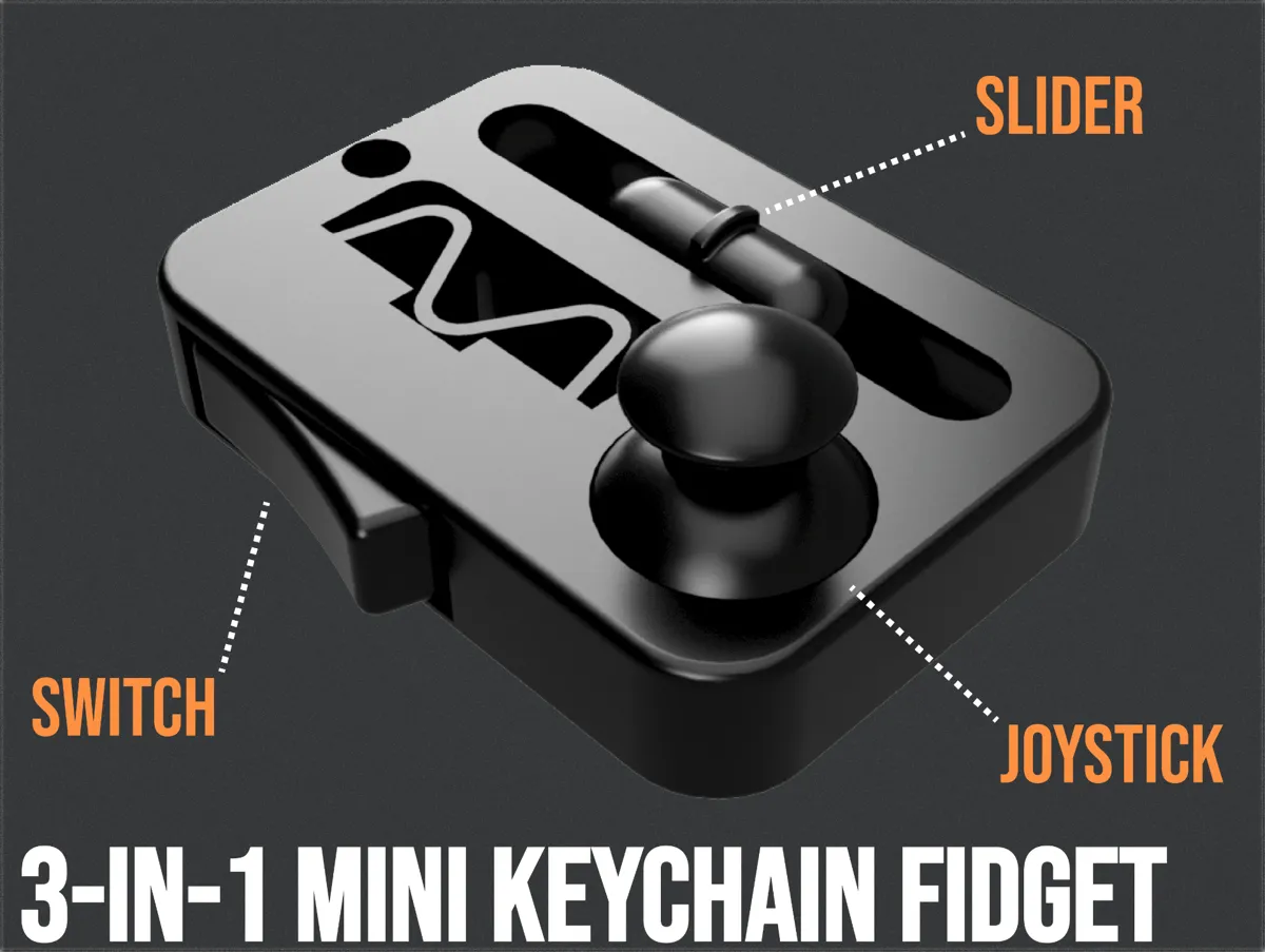 Mini fidget keychain with 3 fidgets, photo 4 of 4 - Mini fidget keychain with 3 fidgets Keychains