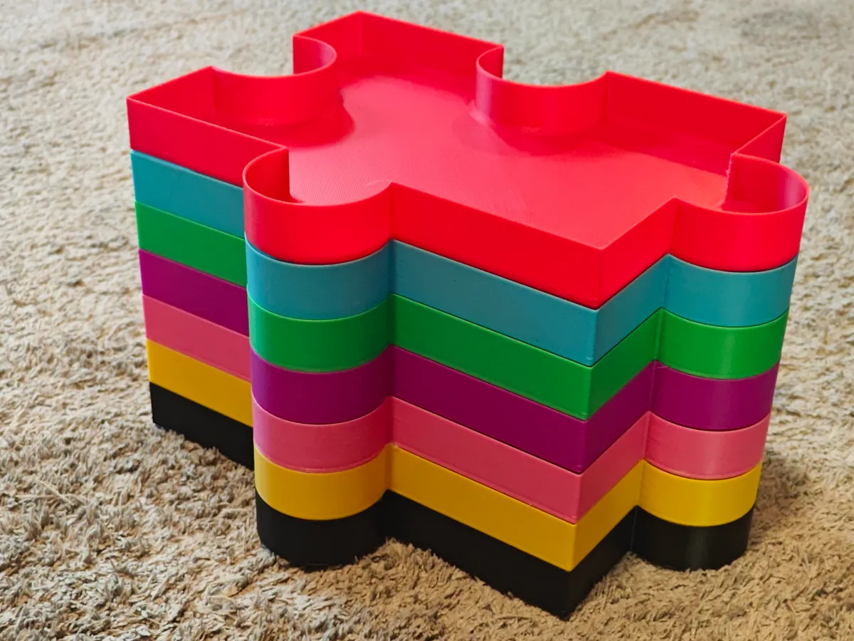 Organizador para piezas de puzzle apilable