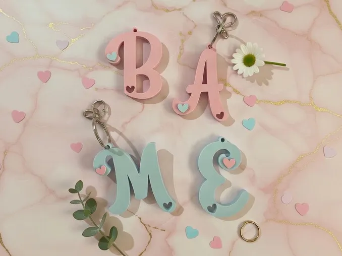 Keychain Letters Heart A to Z