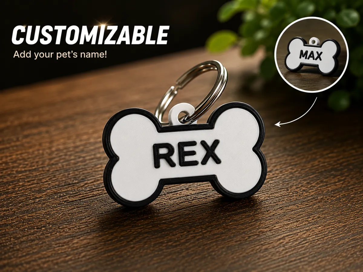 Customizable Bone Dog Tag
