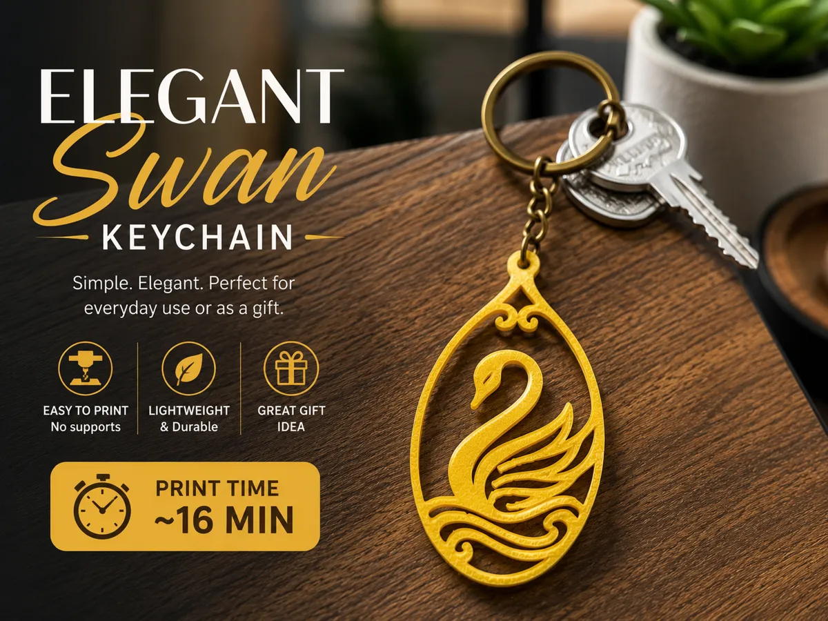 Elegant Swan Keychain