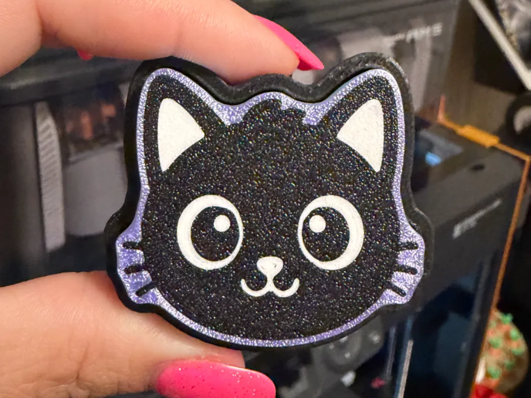 Cute Black Cat Clicker Keychain - Animals, in stock in India