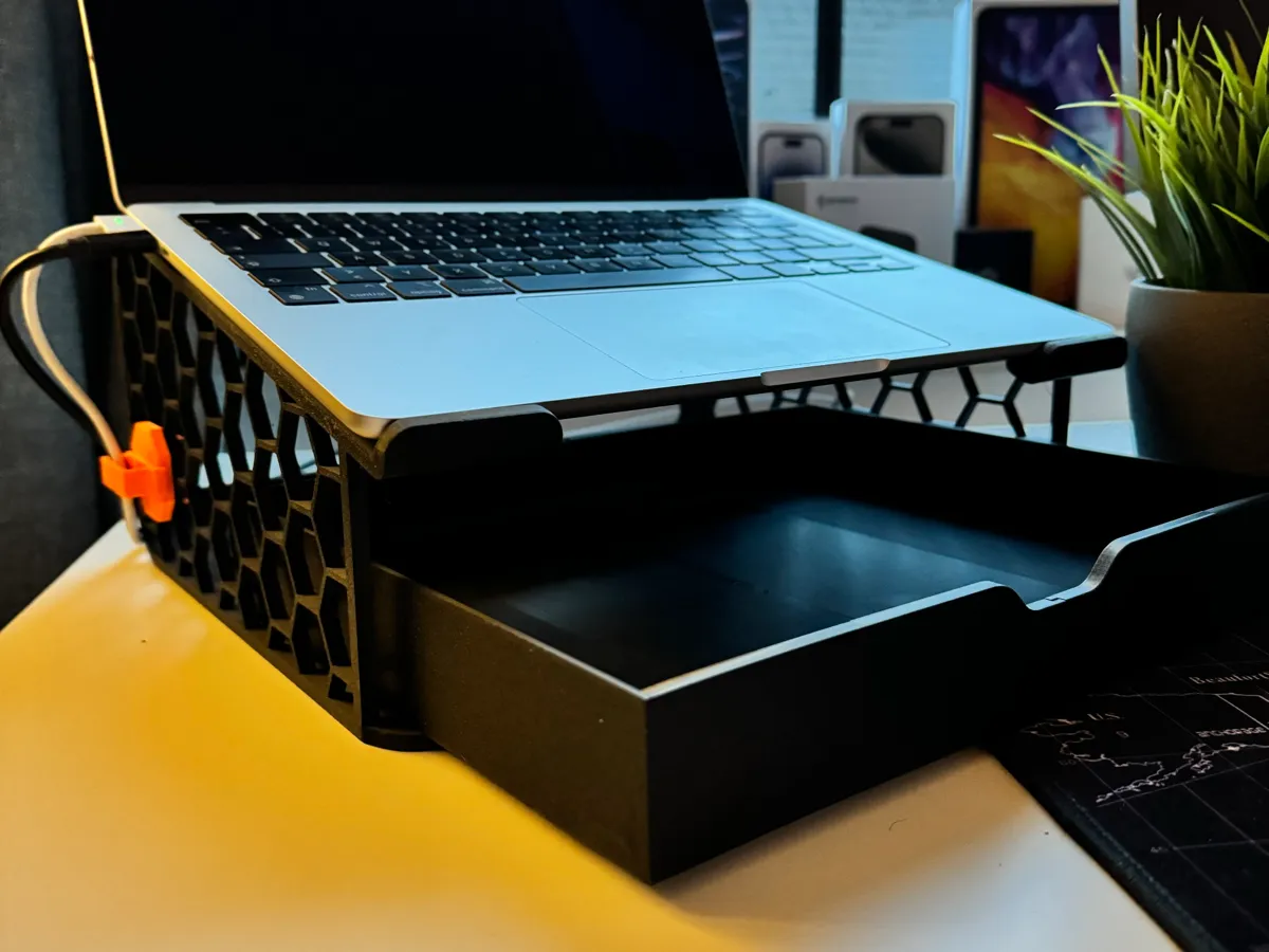 Laptop Stand with Tray and Cable Holder, photo 3 of 3 - Laptop Stand with Tray and Cable Holder Tools