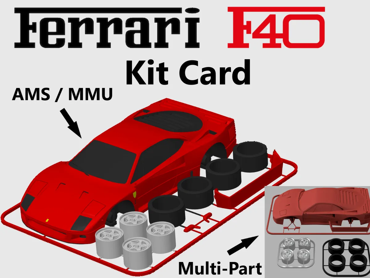 Ferrari F40 Kit Card - Car, Tank & Vehicle Kit Cards, in stock