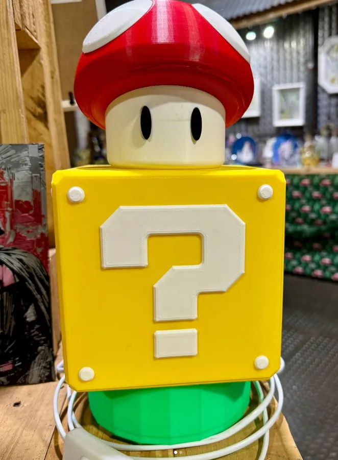 Mario Block Light with Mushroom, photo 3 of 4 - Mario Block Light with Mushroom Household