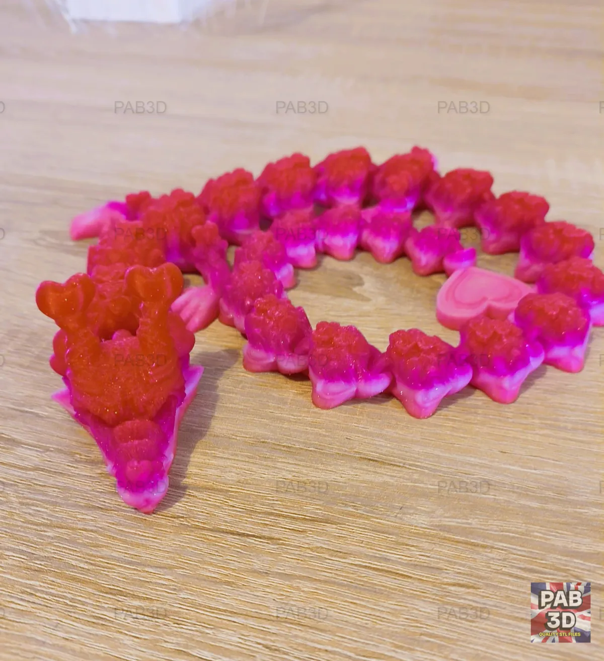 Articulated Flexi Dragon Hearts, photo 3 of 4 - Articulated Flexi Dragon Hearts Fidget & Sensory Toys