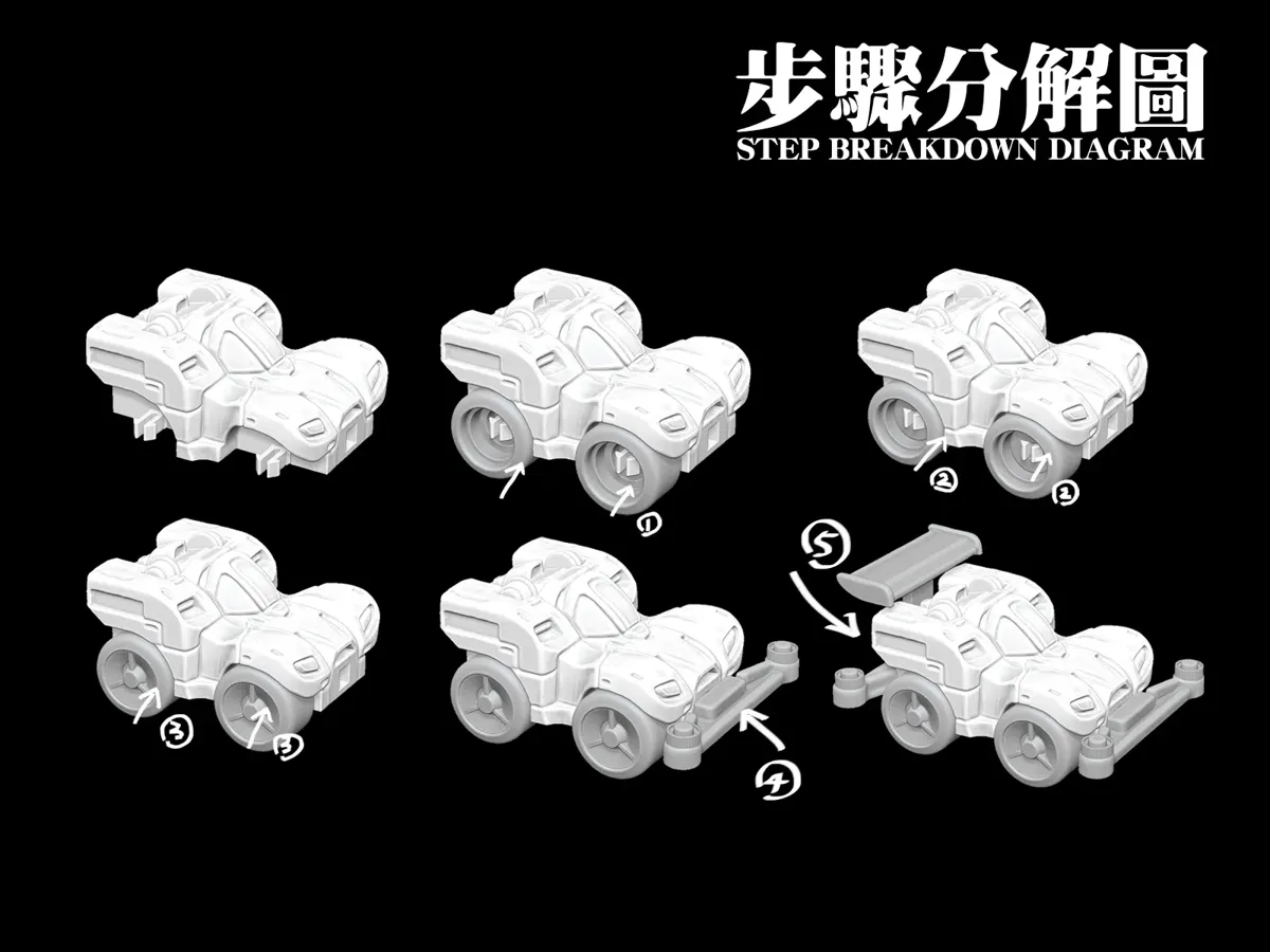 Four-wheel drive brothers assembled movable toy (Charging God of War), photo 3 of 4 - Four-wheel drive brothers assembled movable toy (Charging God of War) Toys & Games