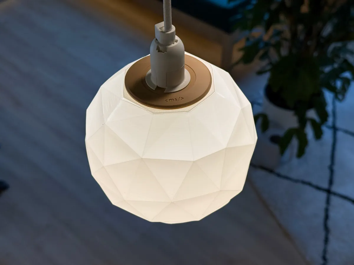 Pendant Lamp Shade | 15cm Sphere, Low Poly, photo 2 of 4 - Pendant Lamp Shade | 15cm Sphere, Low Poly Household
