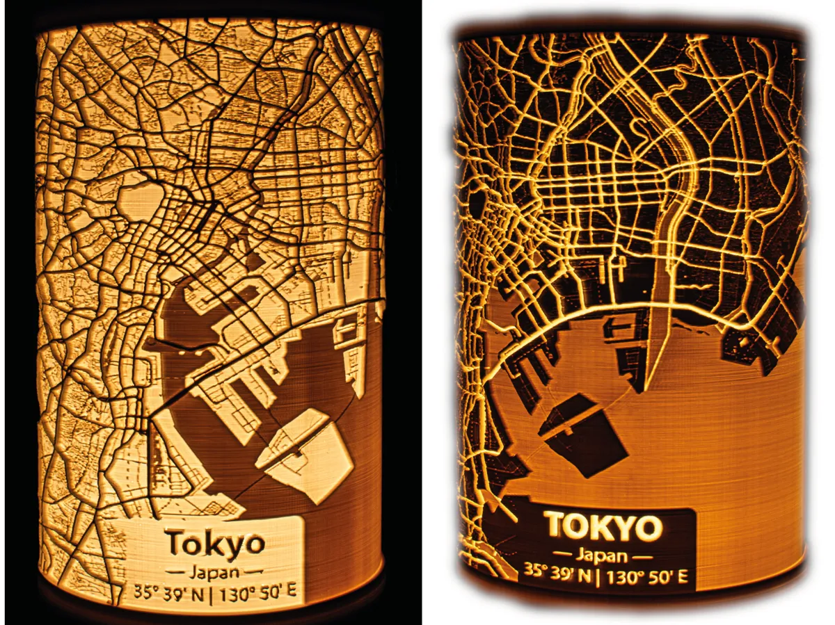 Minimalist City Map Lithophane Lamps, photo 4 of 4 - Minimalist City Map Lithophane Lamps Home Decor Items