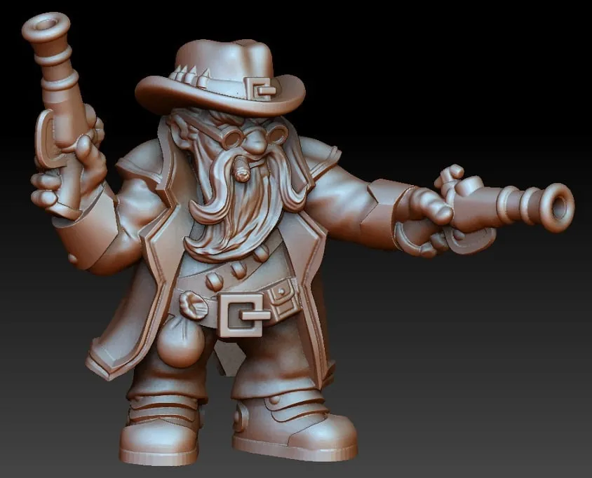 Dwarf gunslinger dnd miniature