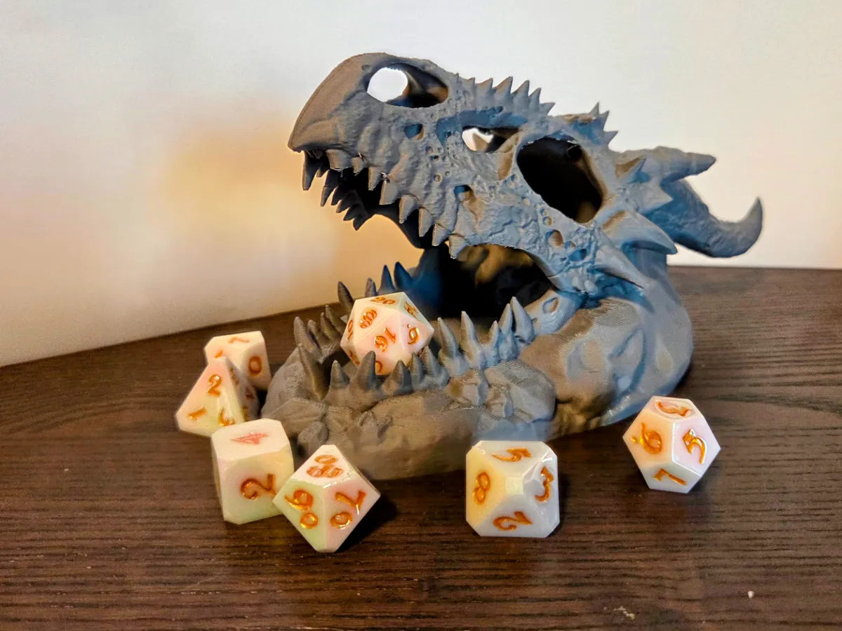 Dragon Skull Fossil Dice Roller Tower