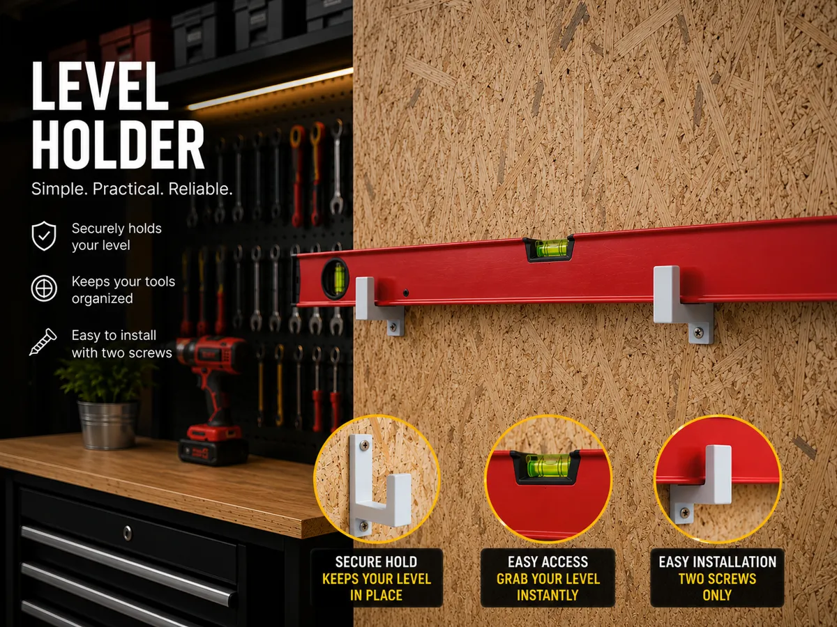 Level Holder | Spirit Level Wall Mount Organizer