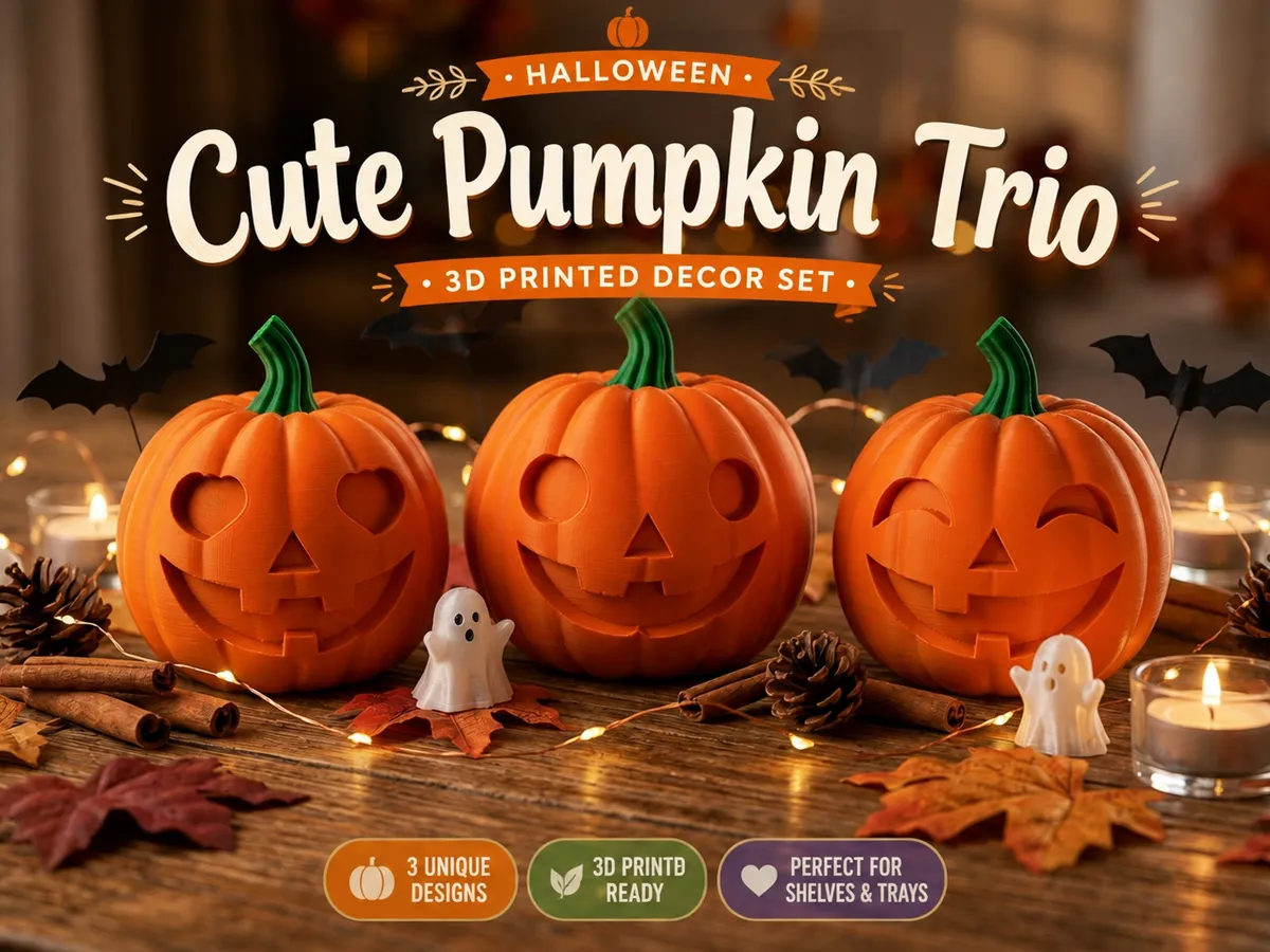 Cute Halloween Pumpkin Trio, 3 Designs - Festivities, in stock in India