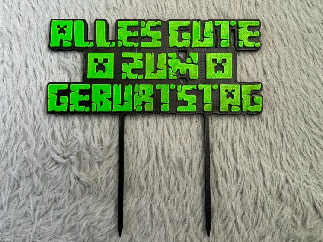 ALLES GUTE ZUM GEBURTSTAG MINECRAFT cake topper