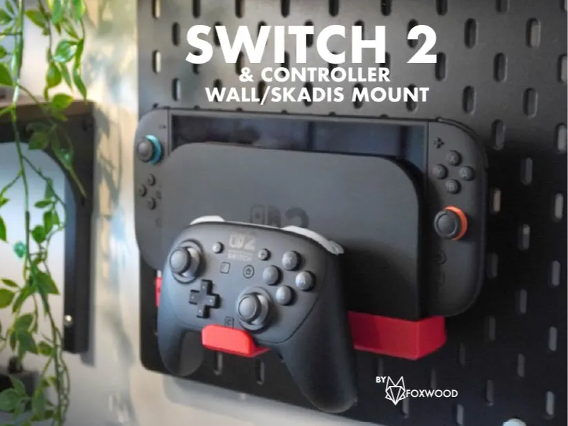 Switch 2 Dock & Controller Wall/Skadis mount