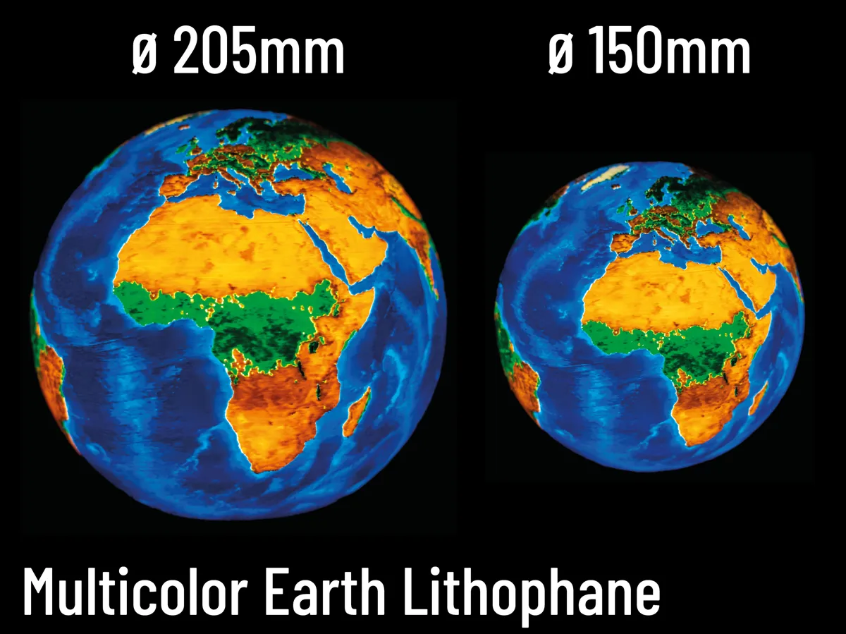 Multicolor Earth Lithophane - four colors