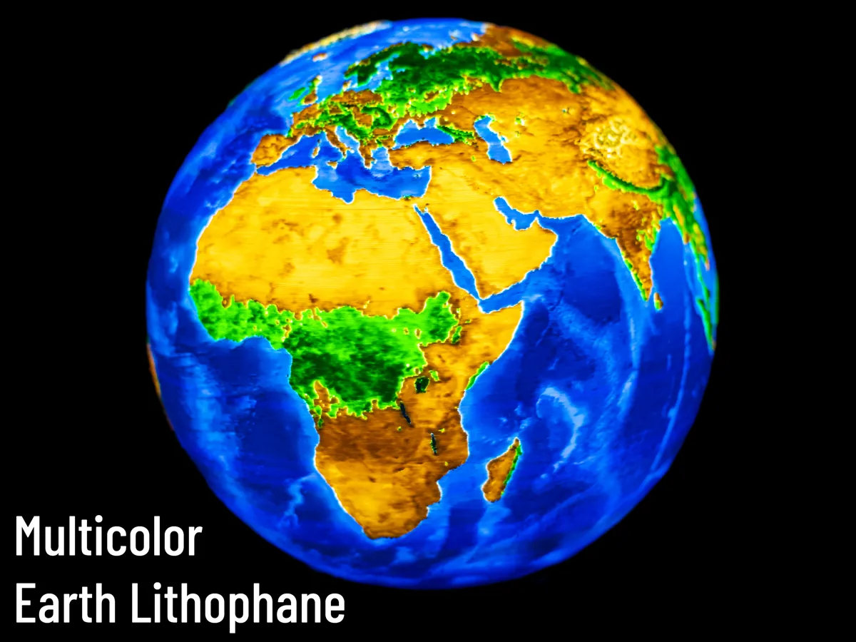Multicolor Earth Lithophane - four colors, photo 3 of 4 - Multicolor Earth Lithophane - four colors Home Decor Items