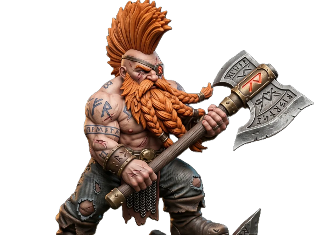 Dwarf Monster Slayer, Runaxe Berserker Miniature