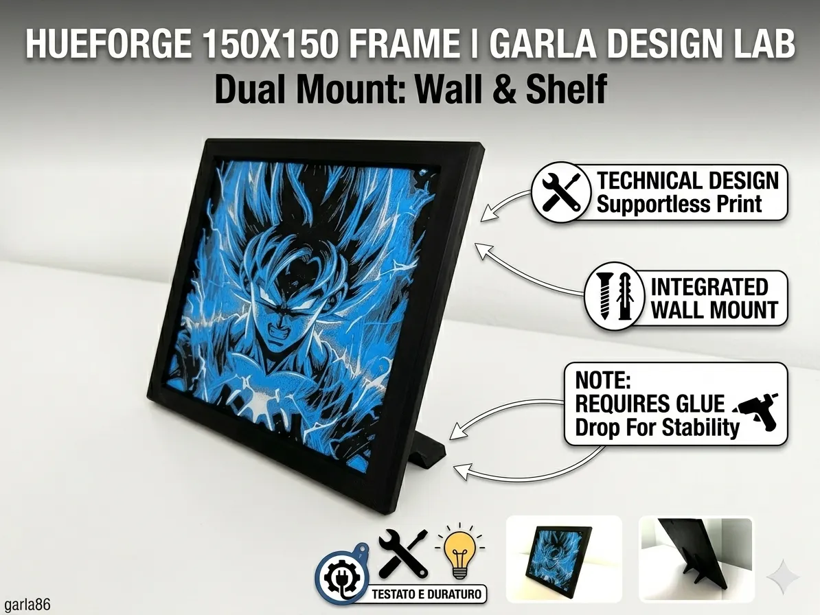 HueForge 150x150 Frame | Dual Mount: Wall & Shelf - Photo Art & Lithophanes, in stock in India