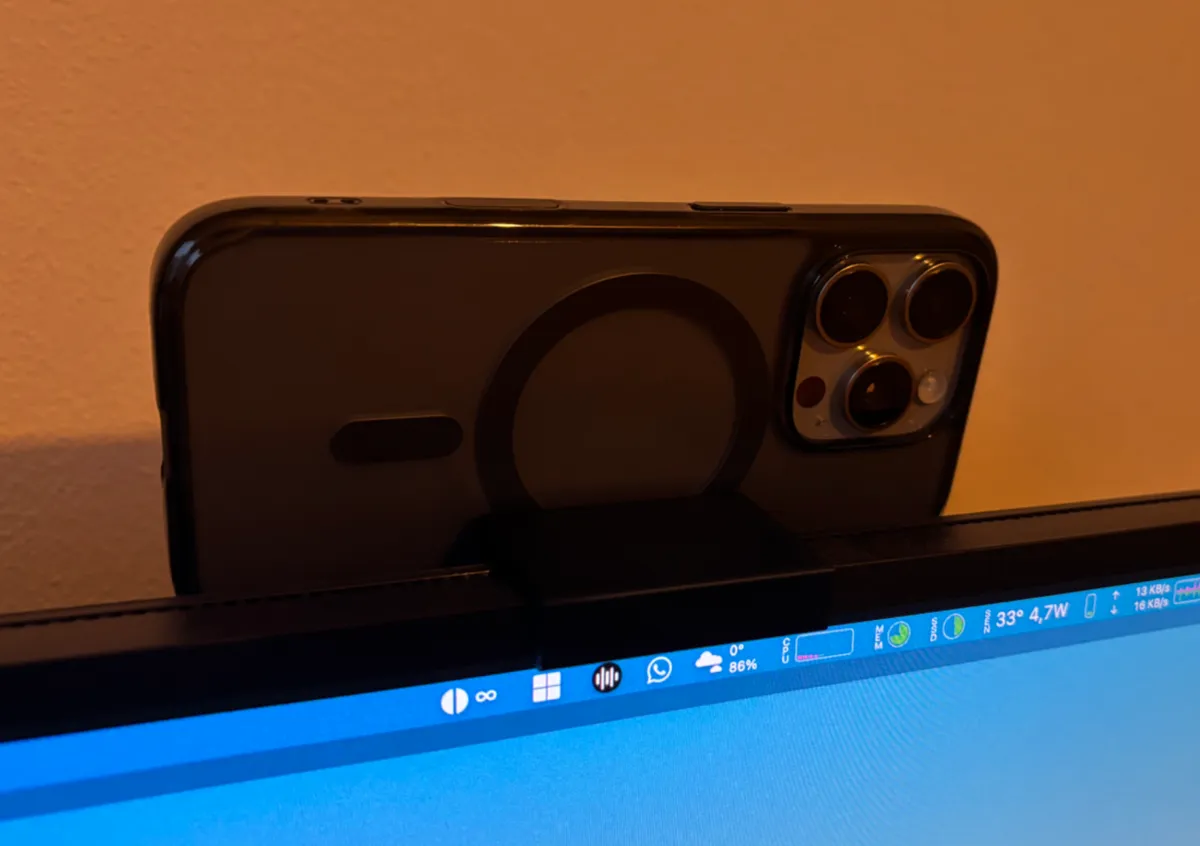 iPhone Webcam Mount for Large Monitors - Wall & Bedside Mobile Holders, in stock in India