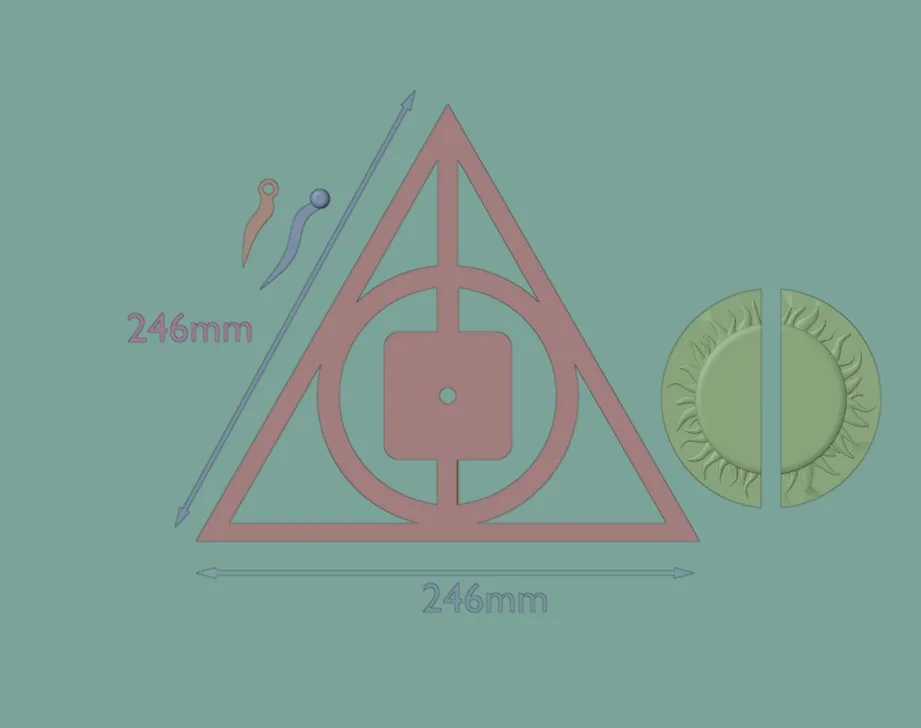 Harry Potter Deathly Hallows Clock/Lamp, photo 4 of 4 - Harry Potter Deathly Hallows Clock/Lamp Household