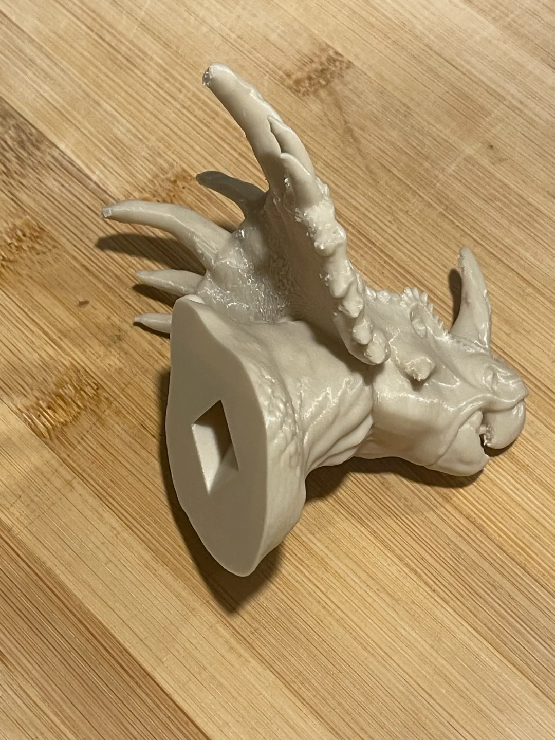 Triceratops Dinosaur Bust with Plaque, photo 4 of 4 - Triceratops Dinosaur Bust with Plaque Art