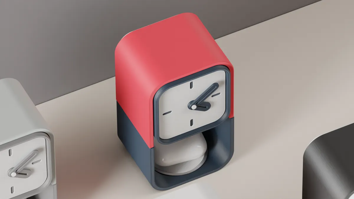 Desk Clock With Airpod Charger and Storage., photo 3 of 4 - Desk Clock With Airpod Charger and Storage. Mobile & Device Accessories